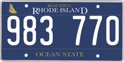 RI license plate 983770