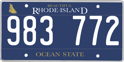 RI license plate 983772