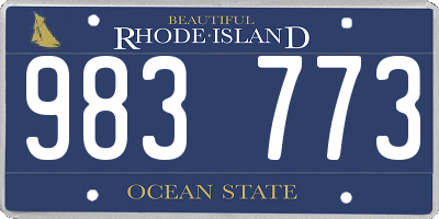 RI license plate 983773