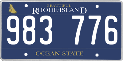 RI license plate 983776