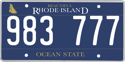 RI license plate 983777