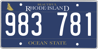 RI license plate 983781