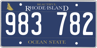 RI license plate 983782