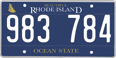 RI license plate 983784