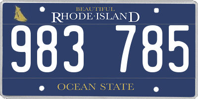 RI license plate 983785