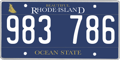 RI license plate 983786