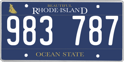 RI license plate 983787