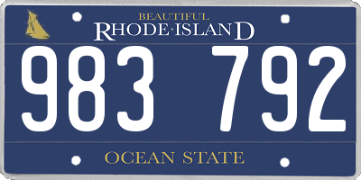 RI license plate 983792