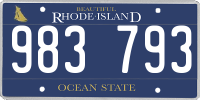 RI license plate 983793