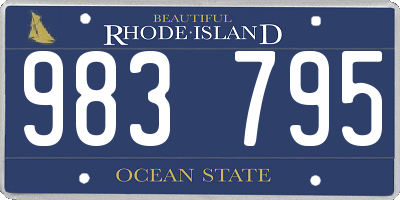 RI license plate 983795