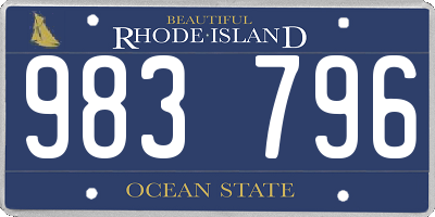 RI license plate 983796