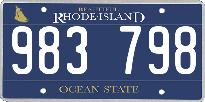 RI license plate 983798