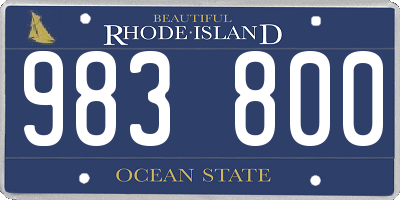 RI license plate 983800