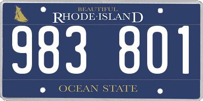 RI license plate 983801