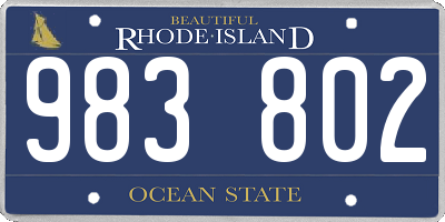 RI license plate 983802