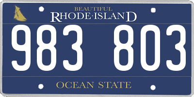 RI license plate 983803