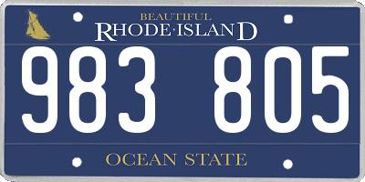 RI license plate 983805