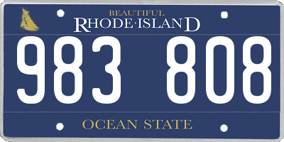 RI license plate 983808