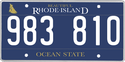 RI license plate 983810