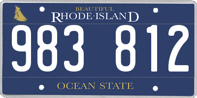 RI license plate 983812