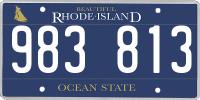 RI license plate 983813