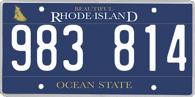 RI license plate 983814