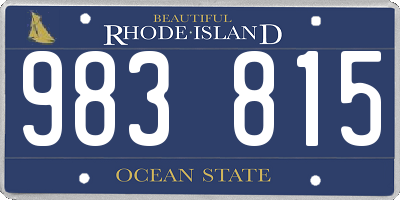 RI license plate 983815