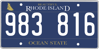 RI license plate 983816