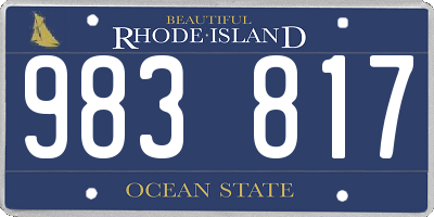 RI license plate 983817
