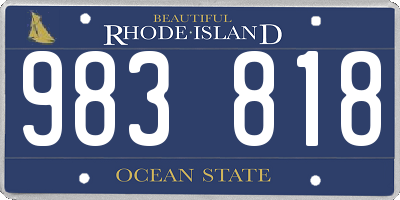 RI license plate 983818