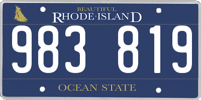 RI license plate 983819