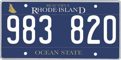 RI license plate 983820
