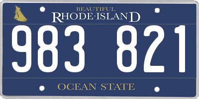 RI license plate 983821