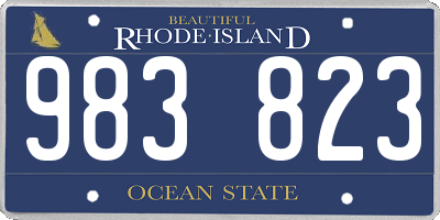 RI license plate 983823