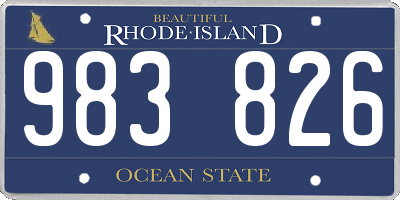 RI license plate 983826