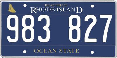 RI license plate 983827