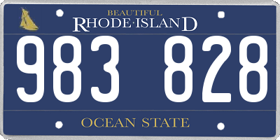 RI license plate 983828