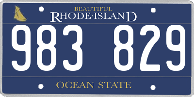 RI license plate 983829