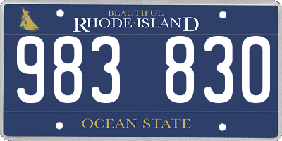 RI license plate 983830