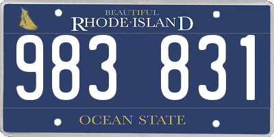 RI license plate 983831