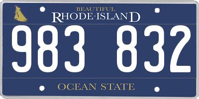 RI license plate 983832