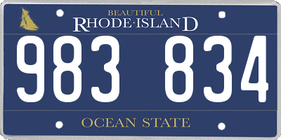 RI license plate 983834