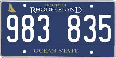 RI license plate 983835