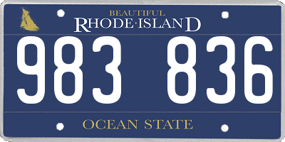 RI license plate 983836