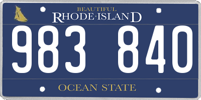 RI license plate 983840