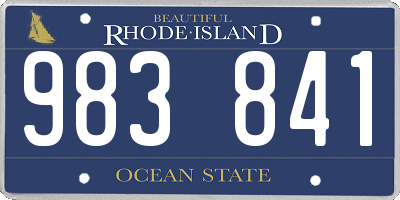 RI license plate 983841