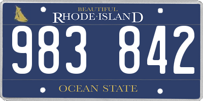 RI license plate 983842