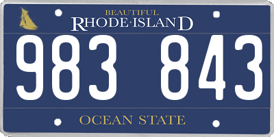 RI license plate 983843