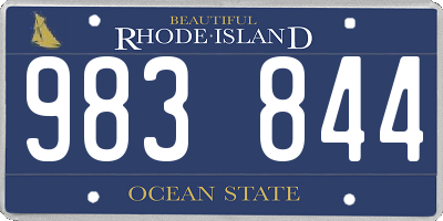 RI license plate 983844