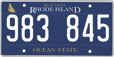 RI license plate 983845